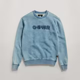 G-STAR Outlet Indigo Distressed Logo Sweater Medium blue