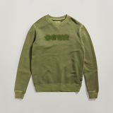 G-STAR Outlet Distressed Logo Sweater Green