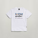 G-STAR Outlet Camiseta Triple Logo Graphic Blanco