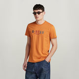 G-STAR Outlet Multi Logo Graphic T-Shirt Orange