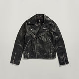 G-STAR Outlet Leather Biker Jacket Black