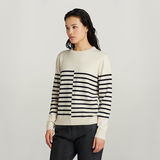 G-STAR Outlet Broken Stripe Jumper Beige