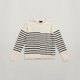G-STAR Outlet Broken Stripe Jumper Beige