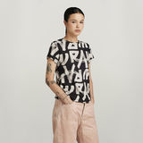 G-STAR Outlet Calligraphy Allover Top Multi color