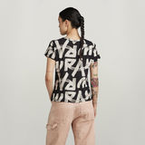 G-STAR Outlet Calligraphy Allover Top Multi color