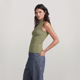G-STAR Outlet Open Back Mock Slim Top Green