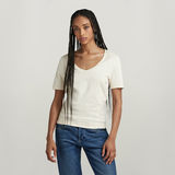 G-STAR Outlet Moto Slim U-Neck Top Beige