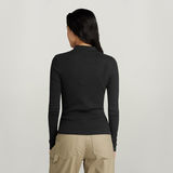 G-STAR Outlet Ribbed Slim Polo Top Black