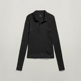 G-STAR Outlet Ribbed Slim Polo Top Black
