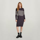G-STAR Outlet Vestido Broken Stripe Knitted Gris