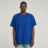 G-STAR Outlet Camiseta Flock G-Script Loose Azul intermedio