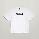 G-STAR Outlet Camiseta Old School Logo Boxy Blanco
