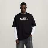 G-STAR Outlet Camiseta Old School Logo Boxy Negro