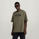 G-STAR Outlet Camiseta Old School Logo Boxy Marrón