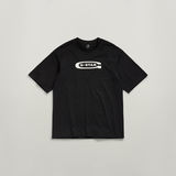 G-STAR Outlet Camiseta Old School Logo Boxy Negro