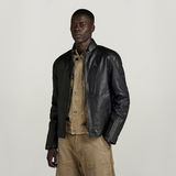 G-STAR Outlet Biker Leather Jacket Black