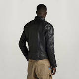 G-STAR Outlet Biker Leather Jacket Black