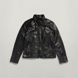 G-STAR Outlet Biker Leather Jacket Black