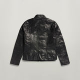 G-STAR Outlet Biker Leather Jacket Black