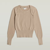 G-STAR Outlet Moto Slim Knitted Sweater Beige