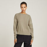G-STAR Outlet Washed Lightweight Biker Knitted Sweater Beige