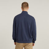 G-STAR Outlet Washed Half Zip Relaxed Sweater Dark blue