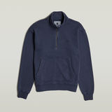 G-STAR Outlet Washed Half Zip Relaxed Sweater Dark blue