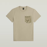 G-STAR Outlet Shadow Woven Camo Pocket T-Shirt Beige