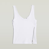 G-STAR Outlet Asymmetrical Zip Slim Tank Top White