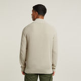 G-STAR Outlet Serrated Full Zip Knitted Cardigan Beige