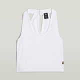 G-STAR Outlet Back Snap Slim Cropped Top White