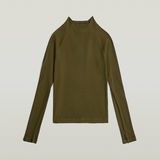 G-STAR Outlet Slim Rib Mock Top Green