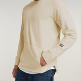 G-STAR Outlet Stepped Hem Relaxed Sweater White