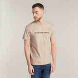 G-STAR Outlet Corporate Script Logo T-Shirt Beige