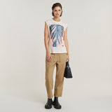 G-STAR Outlet AI Print Elasticated Waist Top White