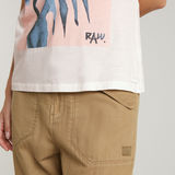 G-STAR Outlet AI Print Elasticated Waist Top White