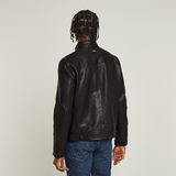 G-STAR Outlet Biker Leather Jacket Black