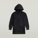 G-STAR Outlet Loose Overdyed Hooded Sweater Dress Black