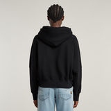 G-STAR Outlet Embossed Oversized Hooded Sweater Black