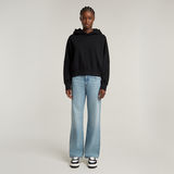G-STAR Outlet Embossed Oversized Hooded Sweater Black