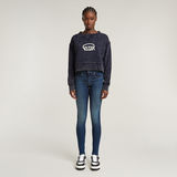 G-STAR Outlet Overdyed Cropped Logo Loose Sweater Dark blue