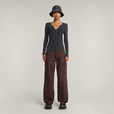 G-STAR Outlet Deep V Overdyed Henley Slim Top Dark blue