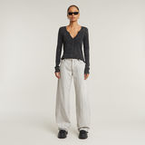 G-STAR Outlet Deep V Overdyed Henley Slim Top Black