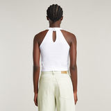 G-STAR Outlet Back Snap Slim Cropped Top White