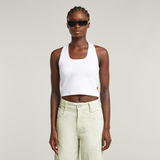 G-STAR Outlet Back Snap Slim Cropped Top White