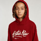 G-STAR Outlet Boys Hoodie Loose Brushed Red