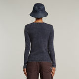 G-STAR Outlet Deep V Overdyed Henley Slim Top Dark blue