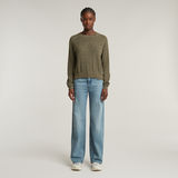 G-STAR Outlet Pointelle Lightweight Knitted Sweater Green