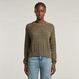 G-STAR Outlet Pointelle Lightweight Knitted Sweater Green