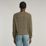 G-STAR Outlet Pointelle Lightweight Knitted Sweater Green